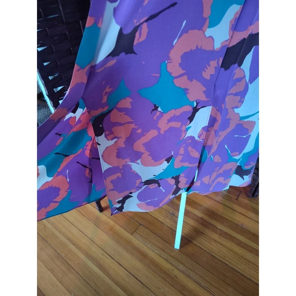 Equipment Femme Floral Silk Midi Dress Large Alice Sleeveless Abstract Colorful - Picture 2 of 14